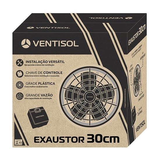 Exaustor Industrial 30Cm Ventisol 220V Preto