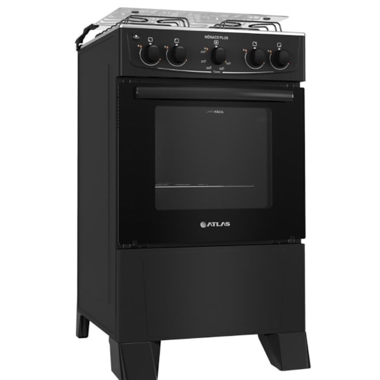 Fogão 4 Bocas Acendimento Automatico Atlas Monaco Plus Preto