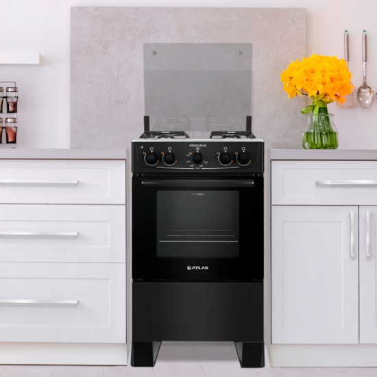 Fogão 4 Bocas Atlas Monaco Plus Preto Fogão 4 Bocas Atlas Monaco Plus Preto