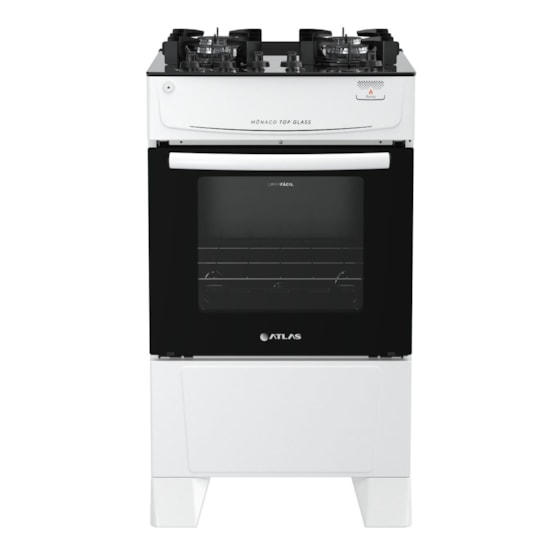Fogão 4 Bocas Atlas Monaco Top Glass Branco Fogão 4 Bocas Atlas Monaco Top Glass Branco