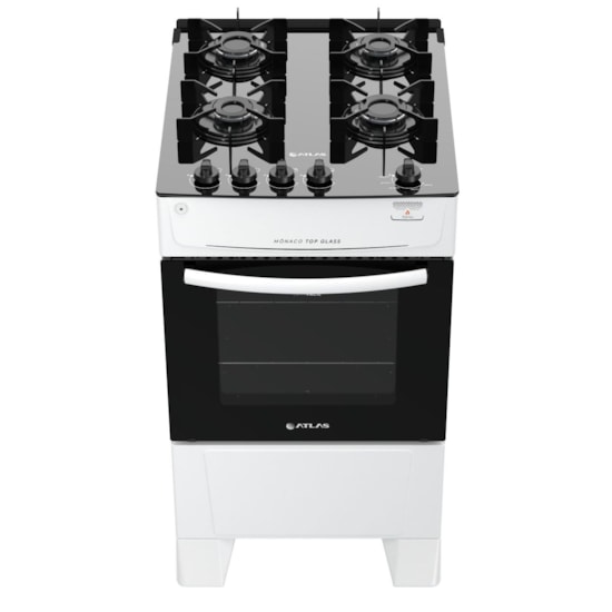 Fogão 4 Bocas Atlas Monaco Top Glass Branco Fogão 4 Bocas Atlas Monaco Top Glass Branco