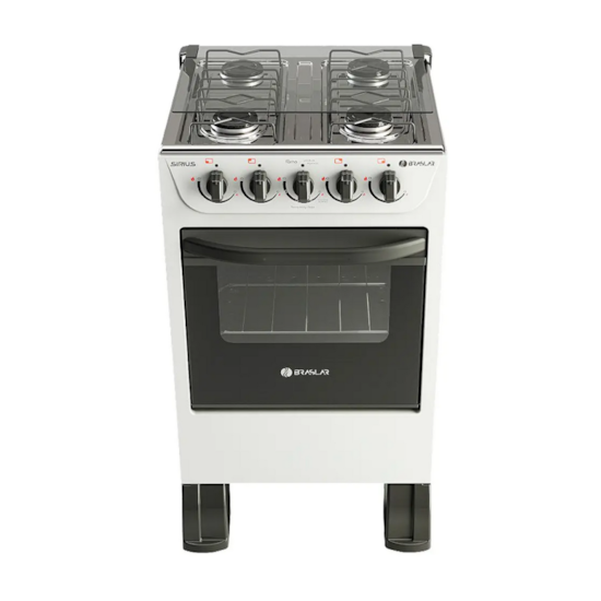 Fogão 4 Bocas New Sirius Plus Braslar Branco Fogão 4 Bocas New Sirius Plus Braslar Branco