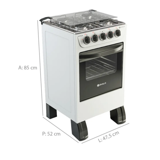 Fogão 4 Bocas New Sirius Plus Braslar Branco Fogão 4 Bocas New Sirius Plus Braslar Branco