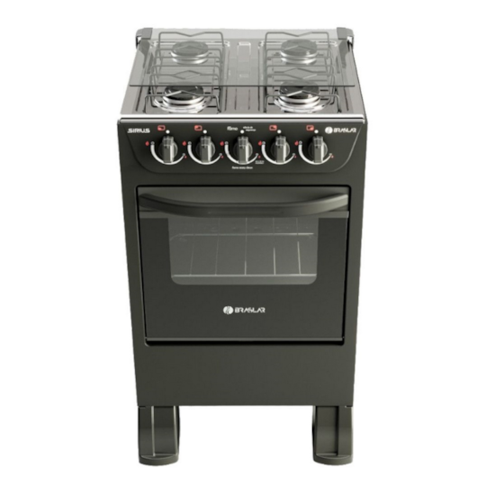 Fogão 4 Bocas New Sirius Plus Braslar Preto Fogão 4 Bocas New Sirius Plus Braslar Preto