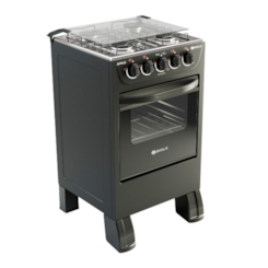 Fogão 4 Bocas Piso New Sirius Braslar Preto