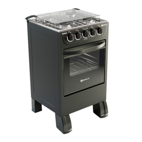 Fogão 4 Bocas Piso New Sirius Braslar Preto