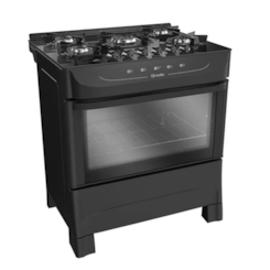 Fogão 5 Bocas Fratello Vetro Mfv5bb Mueller Preto Fosco