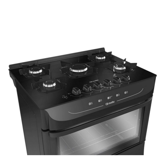 Fogão 5 Bocas Fratello Vetro Mfv5bb Mueller Preto Fosco