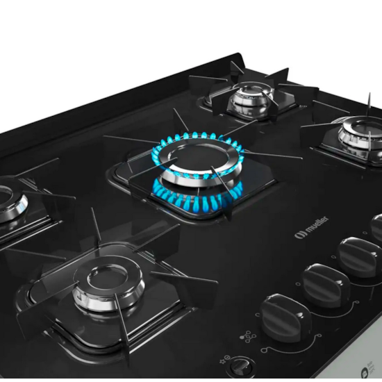 Fogão 5 Bocas Fratello Vetro Mfv5bb Mueller Titânio