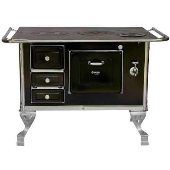 Fogão A Lenha Nº2 Com Caldeira Maestro Preto Fogão A Lenha Nº2 Com Caldeira Maestro Preto