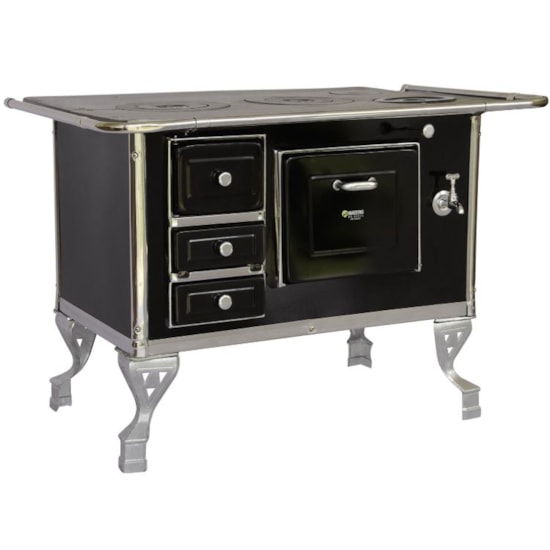 Fogão A Lenha Nº2 Com Caldeira Maestro Preto Fogão A Lenha Nº2 Com Caldeira Maestro Preto