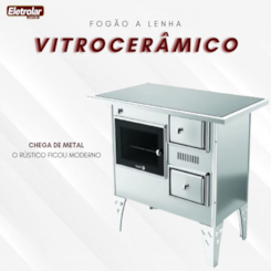 Fogão A Lenha Nr1 Esquerdo Vitrocerâmico Inox Fogão A Lenha Nr1 Esquerdo Vitrocerâmico Inox