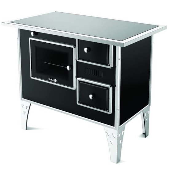 Fogão A Lenha Nr2 Esquerdo Vitrocerâmico Pt Preto