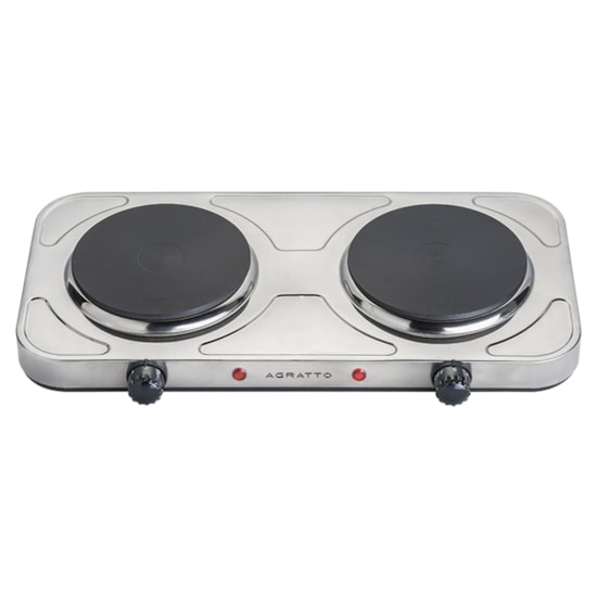 Fogão Cooktop Elétrico 2 Bocas Agratto 220V Inox