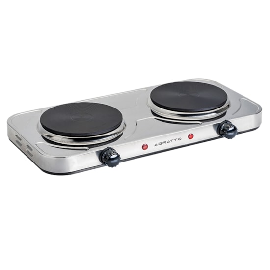 Fogão Cooktop Elétrico 2 Bocas Agratto 220V Inox