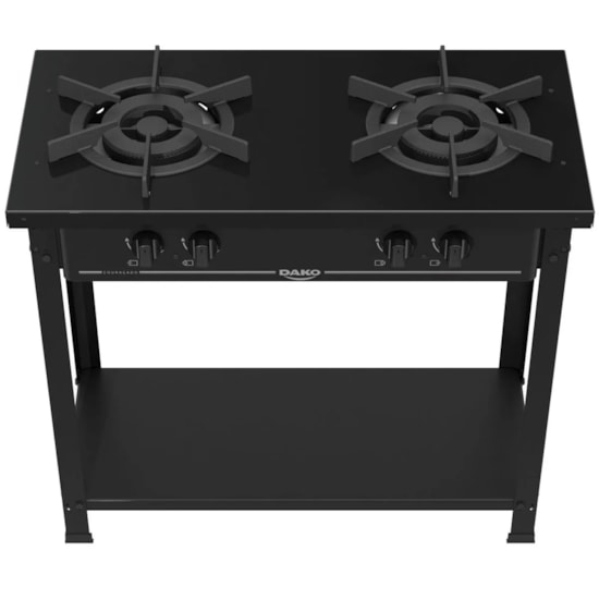 Fogao Industrial 2 Bocas Couracado Dako  Preto