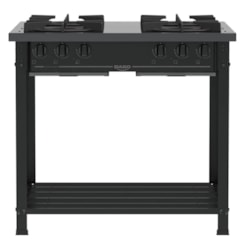 Fogao Industrial 4 Bocas Couracado Dupla Chama Dako Preto