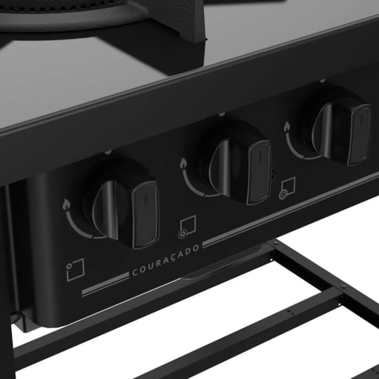 Fogao Industrial 4 Bocas Couracado Dupla Chama Dako Preto