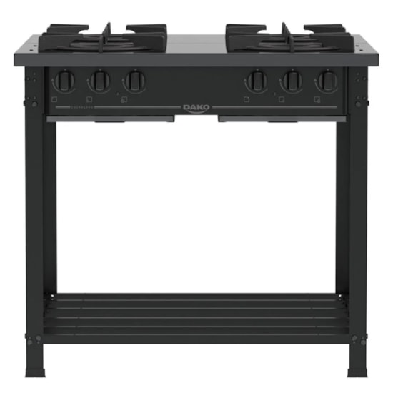 Fogao Industrial 4 Bocas Couracado Dupla Preto