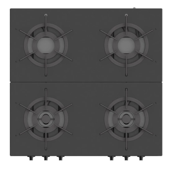 Fogao Industrial 4 Bocas Couracado Dupla Preto