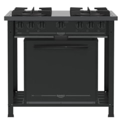 Fogao Industrial 4Q Couracado C/Forno Preto