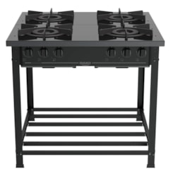 Fogão Industrial 4Q Couraçado S/Forno Preto