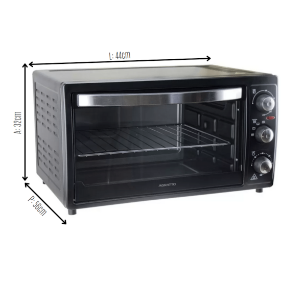 Forno Eletrico Agratto Fe50l 220V 1500W Preto Forno Eletrico Agratto Fe50l 220V 1500W Preto