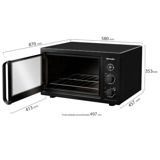 Forno Eletrico Mueller 50L Mfb50b 1800W  Preto