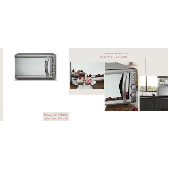 Forno Elétrico Sonetto Espelhado 44L 220 Inox Forno Elétrico Sonetto Espelhado 44L 220 Inox