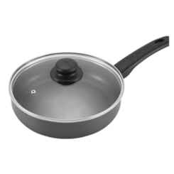 Frigideira Funda Alum  22Cm Tampa Vidro  Grafite