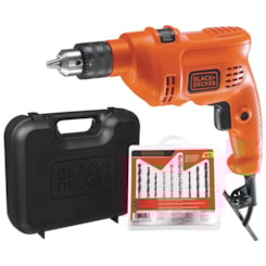 Furadeira De Impacto + Kit 9Brocas Tm500 Laranja Furadeira De Impacto + Kit 9Brocas Tm500 Laranja