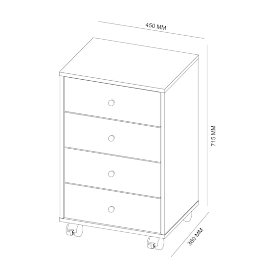 Gaveteiro Office Presence 4 Gav Demóbile Branco Gaveteiro Office Presence 4 Gav Demóbile Branco