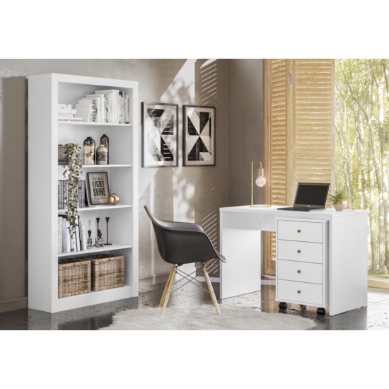 Gaveteiro Office Presence 4 Gav Demóbile Branco Gaveteiro Office Presence 4 Gav Demóbile Branco