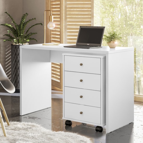 Gaveteiro Office Presence 4 Gav Demóbile Branco Gaveteiro Office Presence 4 Gav Demóbile Branco