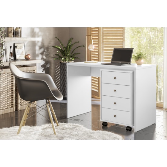 Gaveteiro Office Presence 4 Gav Demóbile Branco Gaveteiro Office Presence 4 Gav Demóbile Branco