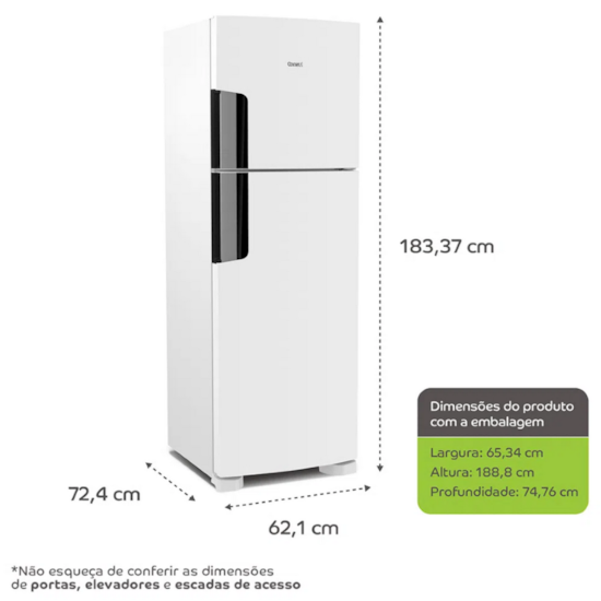 Geladeira 386L 2P Consul Crm44 Frost Free 220V Branco