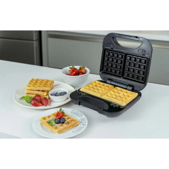 Grill Sanduicheira E Waffle 2X1 750W 220 Preto
