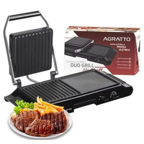 Grill Sanduicheira Elétrico Mr Cheff Agratto Duo 220V Preto