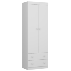 Guarda-Roupa 2 Portas 2 Gavetas Bambolê Branco Premium Guarda-Roupa 2 Portas 2 Gavetas Bambolê Branco Premium