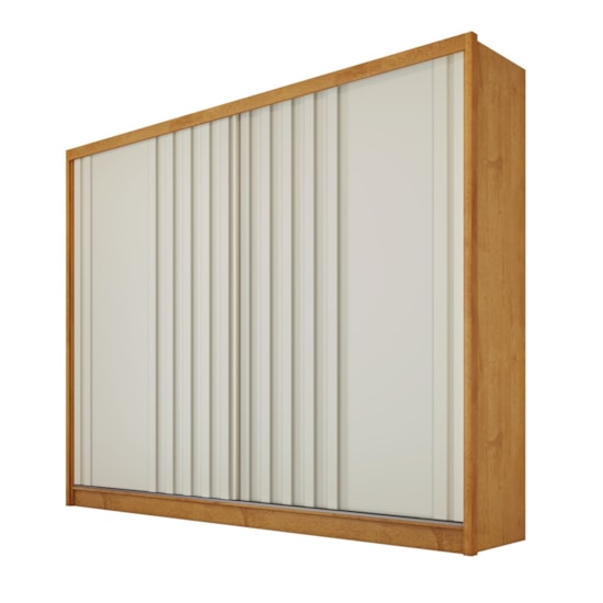 Guarda Roupa 2 Portas De Correr Galati 100% Mdf Peroba Off White