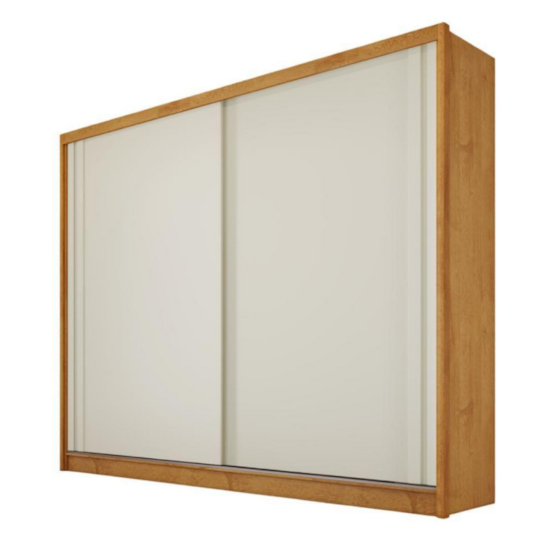 Guarda Roupa 2 Portas De Correr Monterey 100% Mdf Peroba Off White