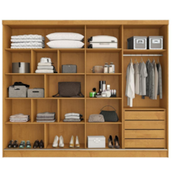 Guarda Roupa 2 Portas De Correr Monterey 100% Mdf Peroba Off White