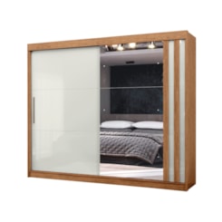 Guarda Roupa 2 Portas De Correr Seul 100% Mdf Freijó Off White