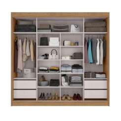 Guarda Roupa 2 Portas De Correr Seul 100% Mdf Freijó Off White