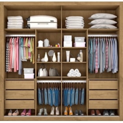 Guarda Roupa 2 Portas De Correr Sevilha 100% Mdf Amendoa/Off/Am