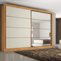 Guarda Roupa 2 Portas De Correr Sevilha 100% Mdf Peroba Off Peroba