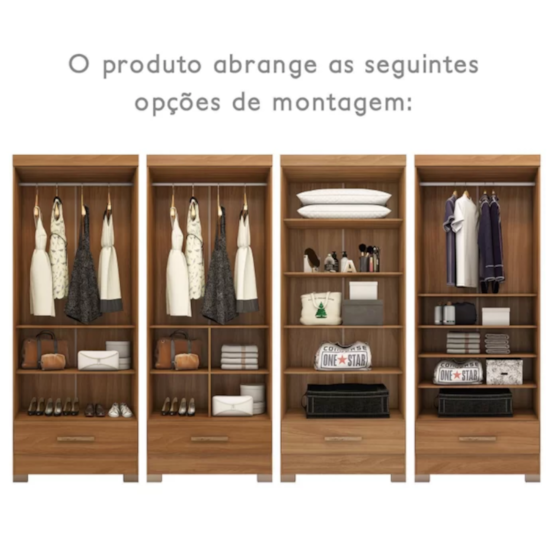 Guarda Roupa 2 Portas Smart Plus Rodial Cinamomo