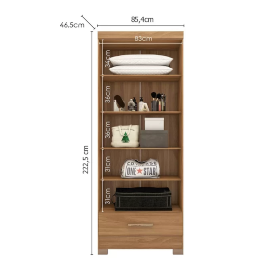 Guarda Roupa 2 Portas Smart Plus Rodial Cinamomo Guarda Roupa 2 Portas Smart Plus Rodial Cinamomo
