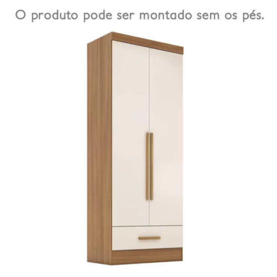 Guarda Roupa 2 Portas Smart Plus Rodial Cinamomo Off White