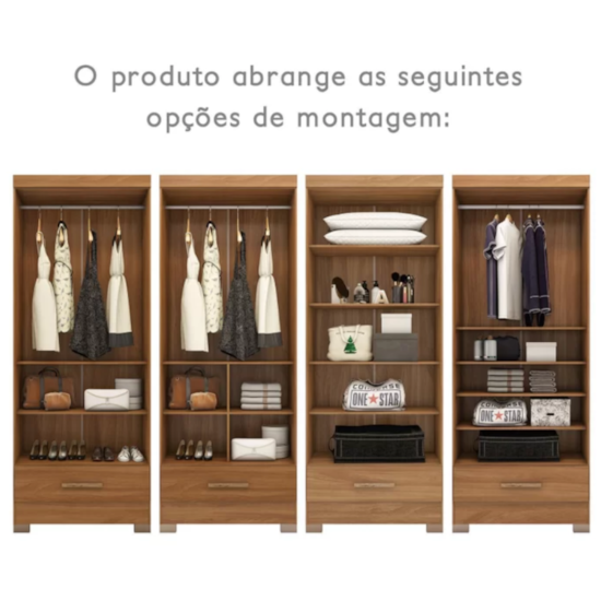 Guarda Roupa 2 Portas Smart Plus Rodial Cinamomo Off White Guarda Roupa 2 Portas Smart Plus Rodial Cinamomo Off White